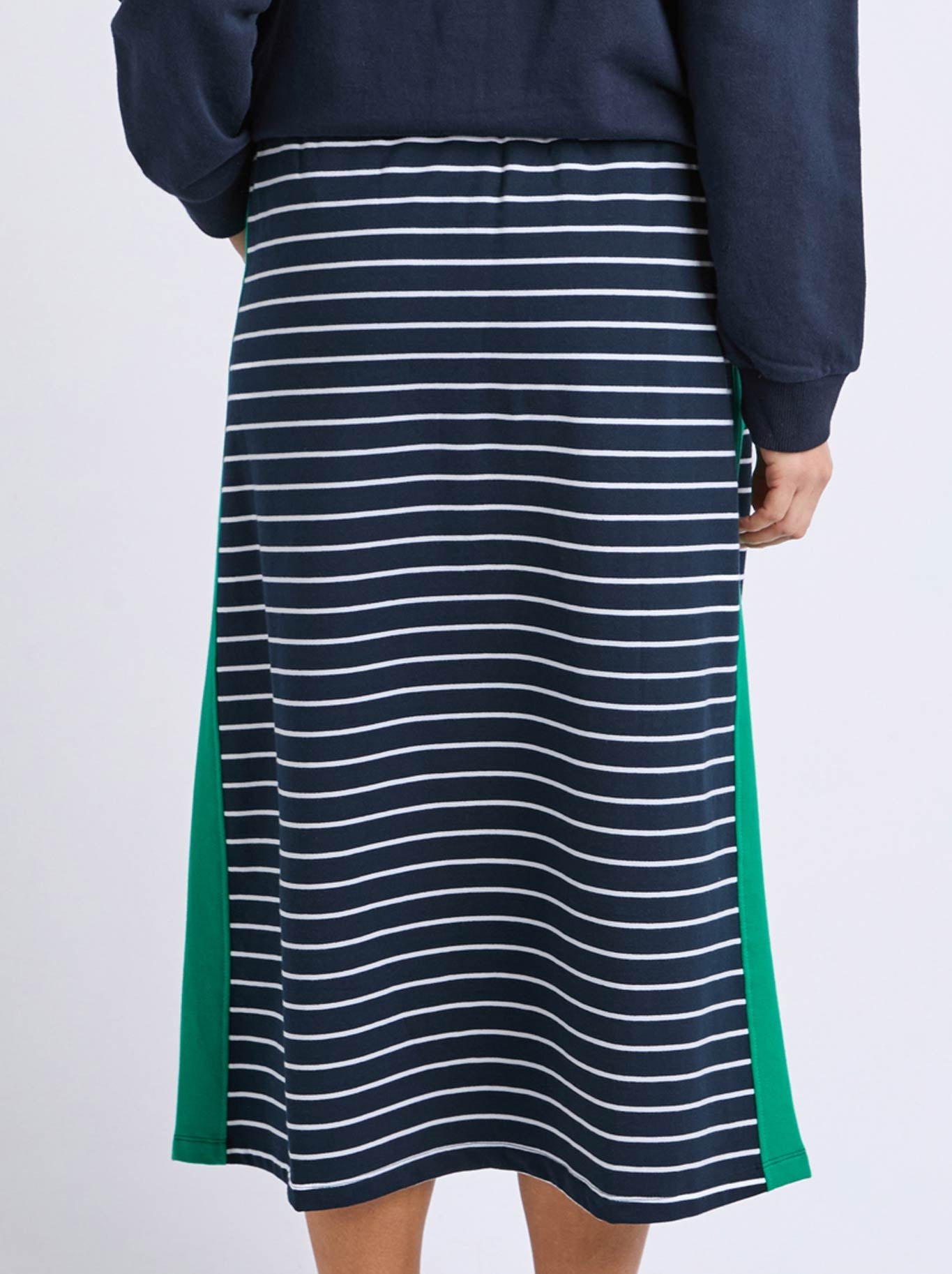 Elm Stripe Sloane Skirt (Navy White Stripe)