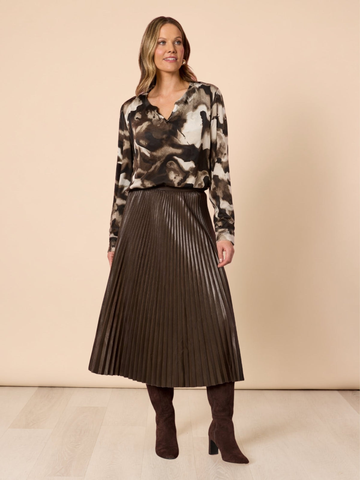 Hammock & Vine Venice Print Top (Espresso)