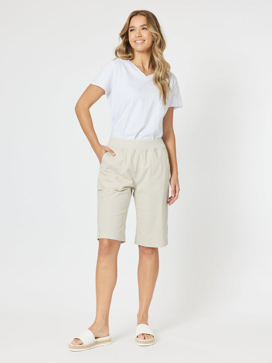 Threadz Santorini Cotton Pull On Short (Stone)