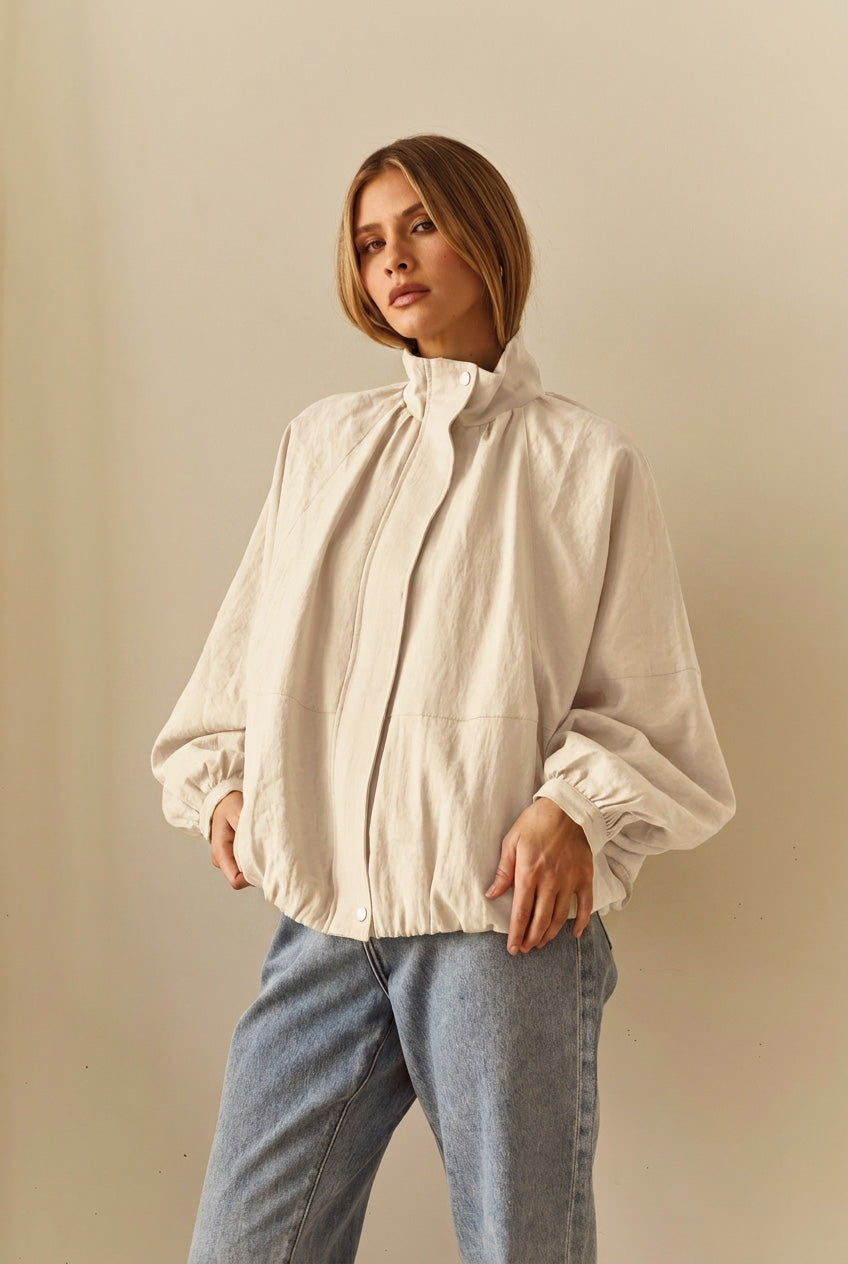 Sass Clothing Emma Batwing Bomber (Cream)