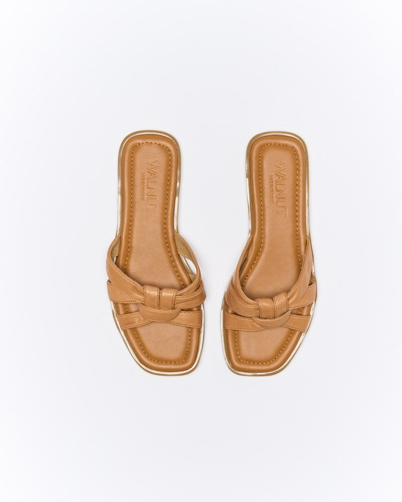 Walnut Melbourne Eden Leather Slide (Coconut Tan)