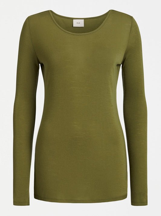 ELK MERINO LONG SLEEVE TOP (Olive)