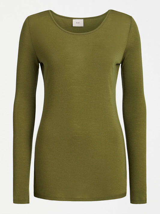 ELK MERINO LONG SLEEVE TOP (Olive)