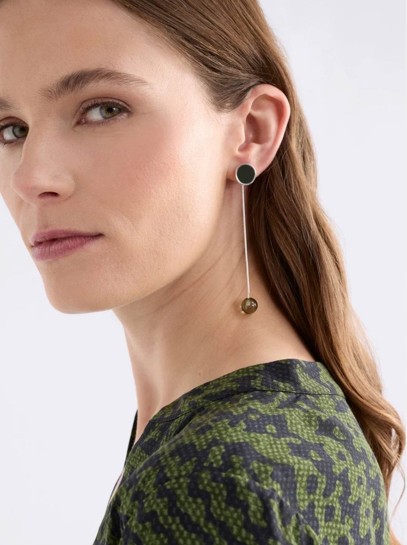 ELK LASPAR LONG DROP EARRING (Merlot)