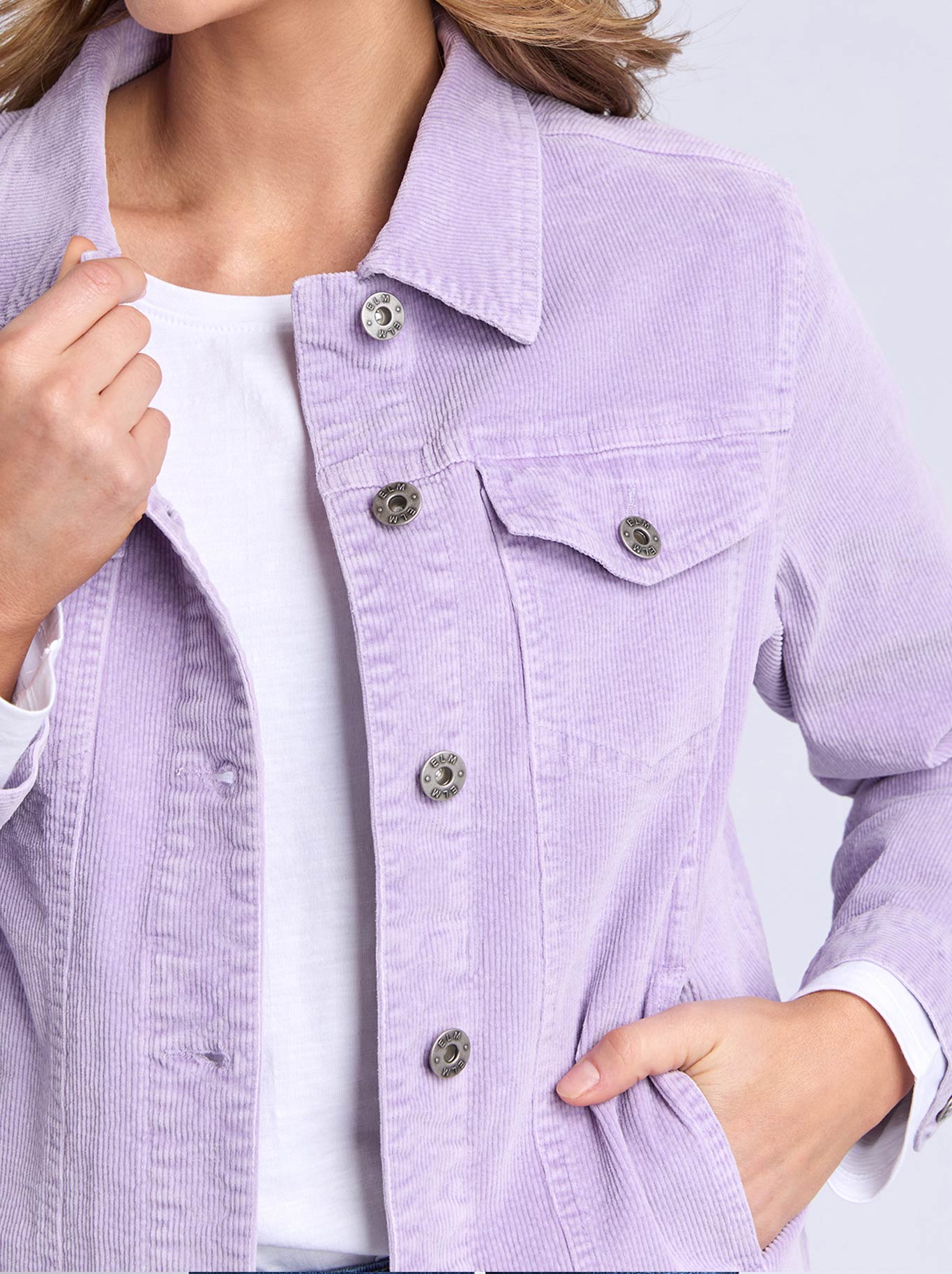 ELM FLEUR CORD JACKET (Lilac)
