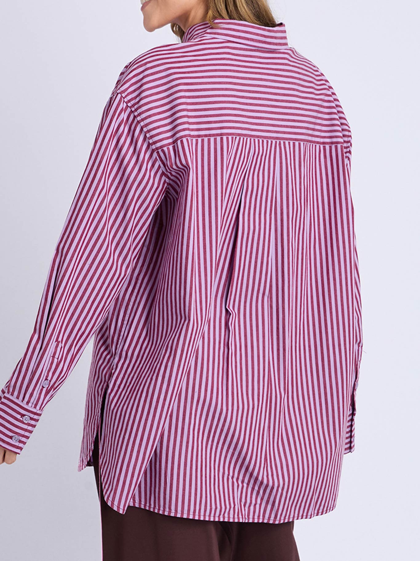 Elm Lila Stripe Shirt (Maroon/Lilac)