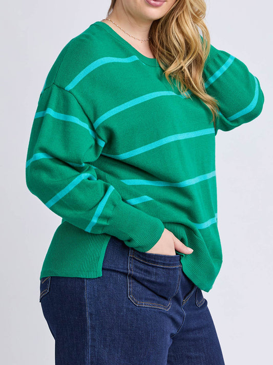 ELM CHARLIE STRIPE KNIT (Virdis Green)