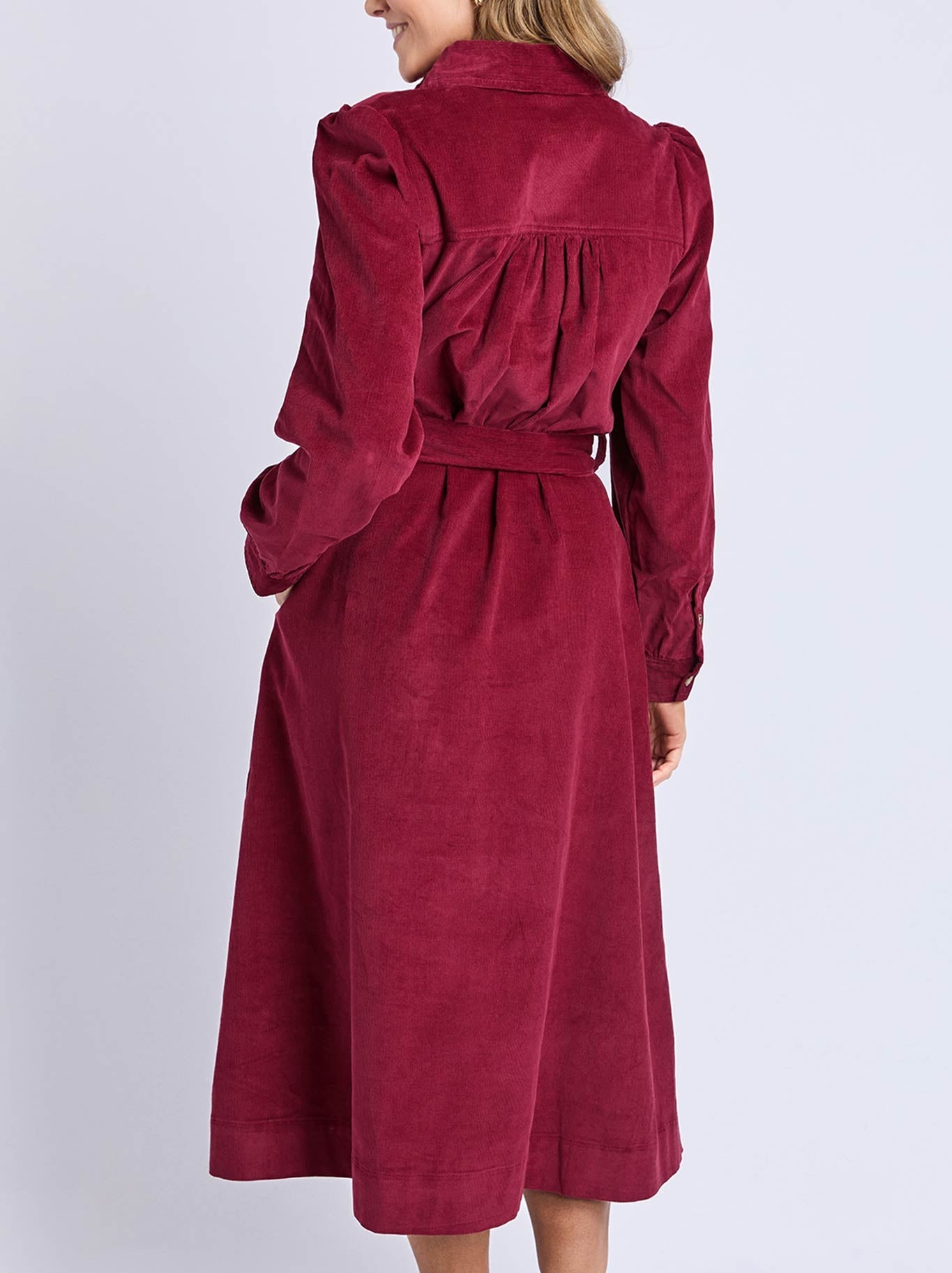 Elm Serena Cord Dress (Maroon)