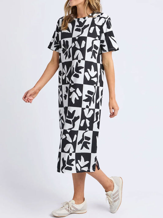 ELM SPLICE DRESS (Black White)