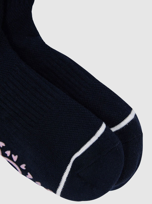 ELM RIBBED COLLEGE SOCK (Navy)