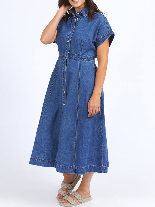 Elm Aimee Denim Dress (Mid Blue)