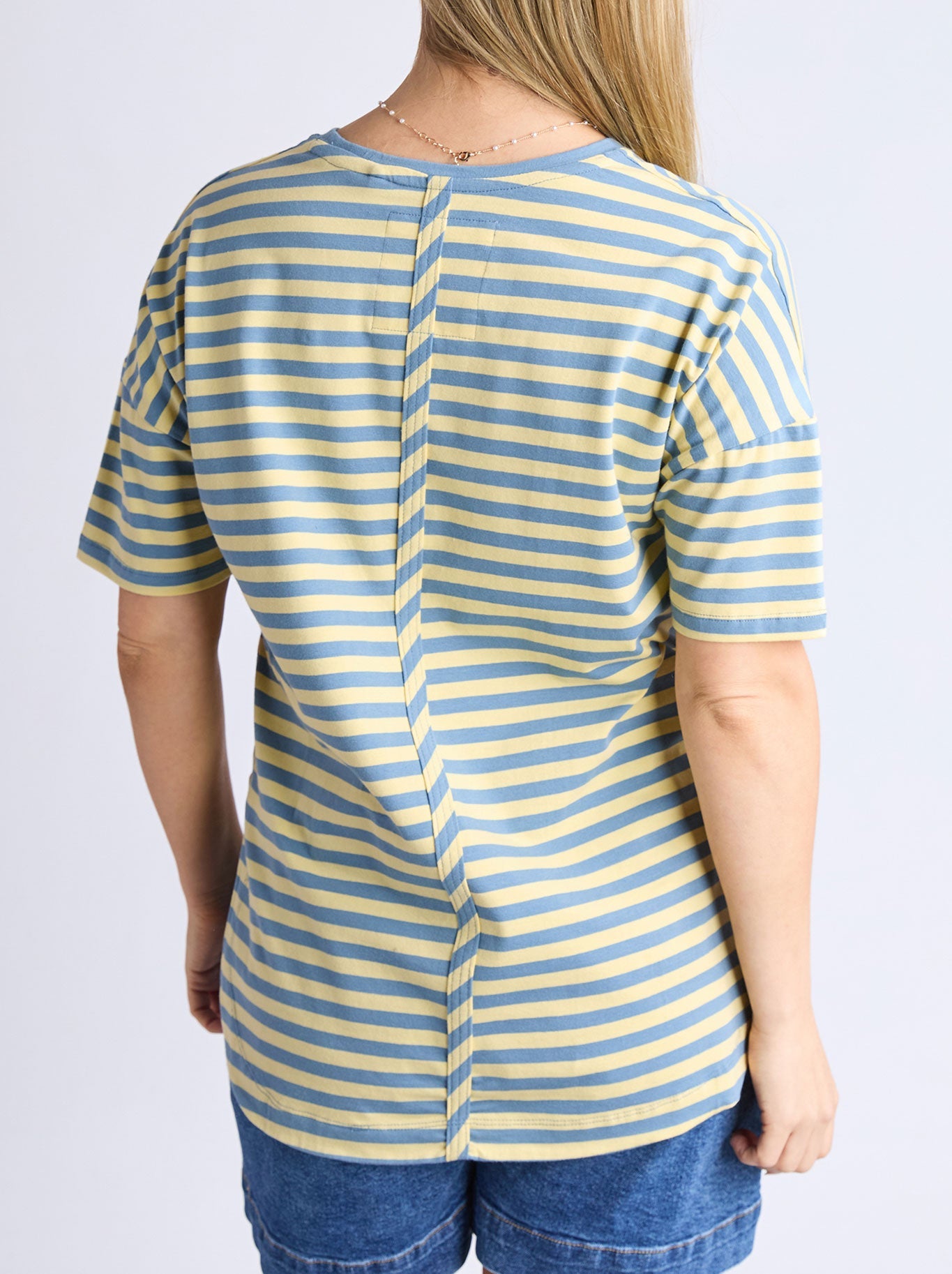 Elm Lauren Short Sleeve Stripe Tee (Blue Banana)