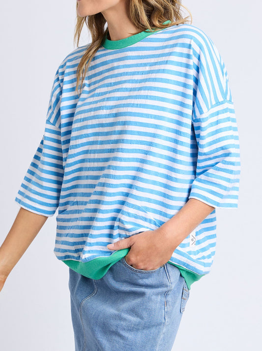 ELM MAZIE STRIPE SWEAT (Azure White)