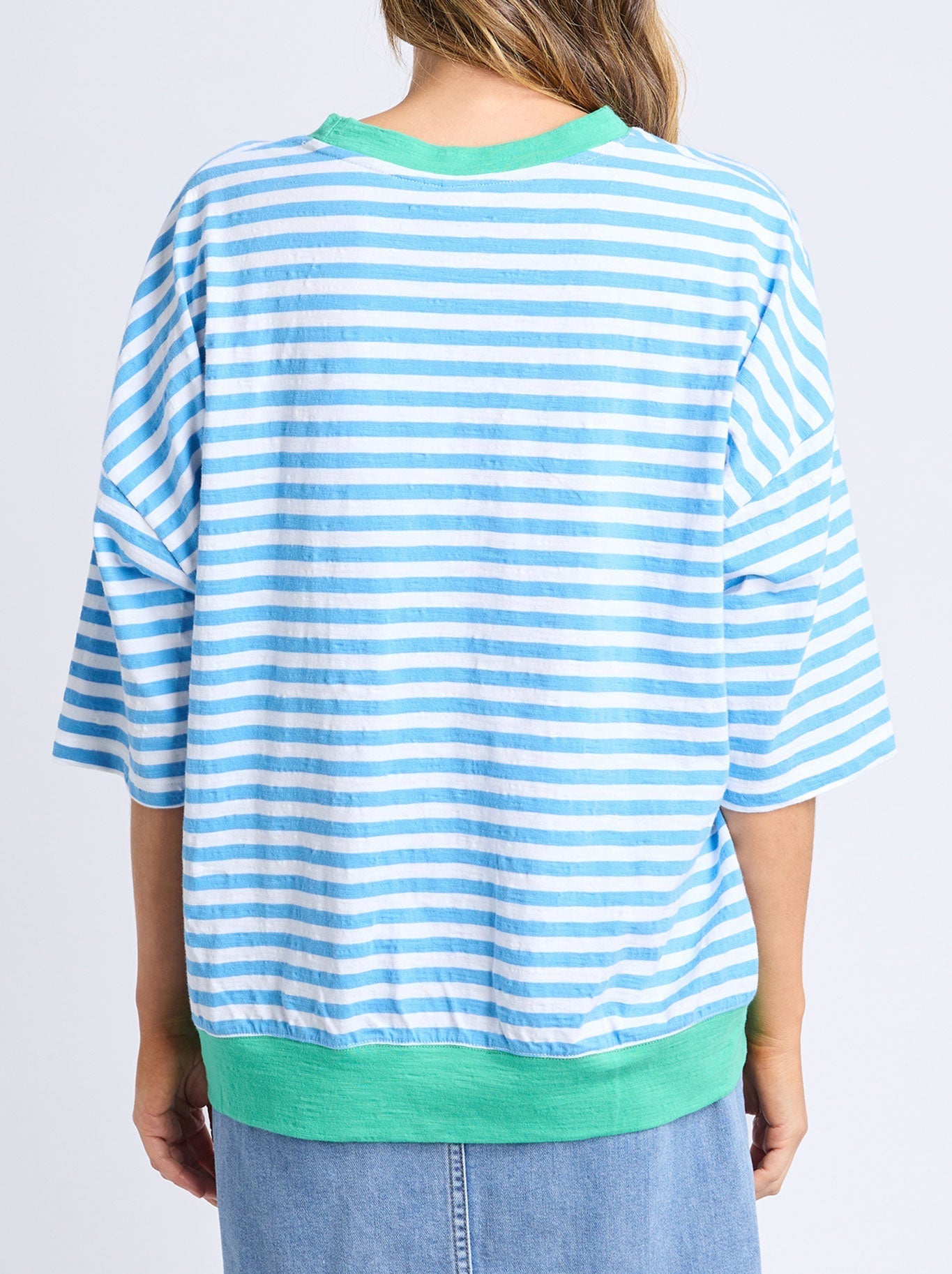 ELM MAZIE STRIPE SWEAT (Azure White)