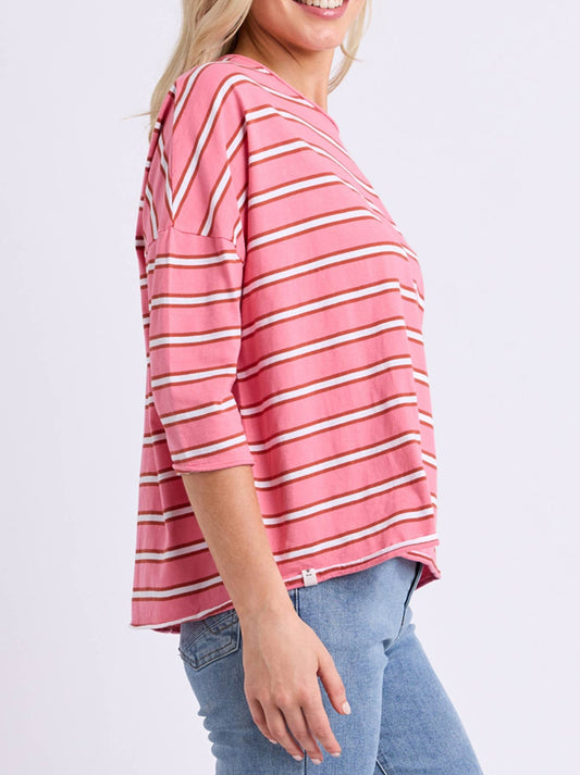 Elm Anya Tee (Pink Lemonade Stripe)