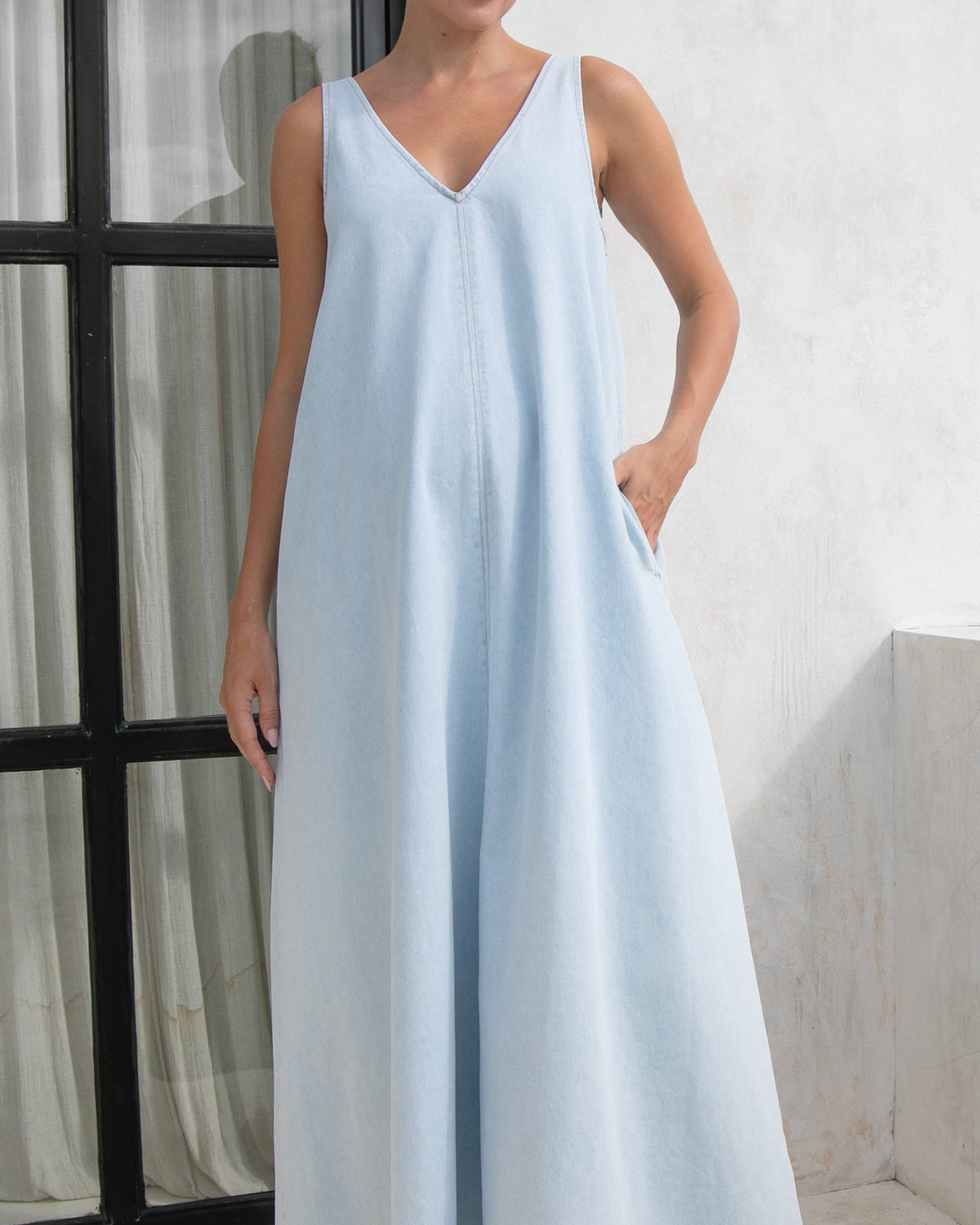 Soon Maternity Emily Denim Maxi Dress