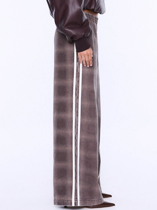 ENA PELLY MYLA WIDE LEG PANT (Burgandy Check)