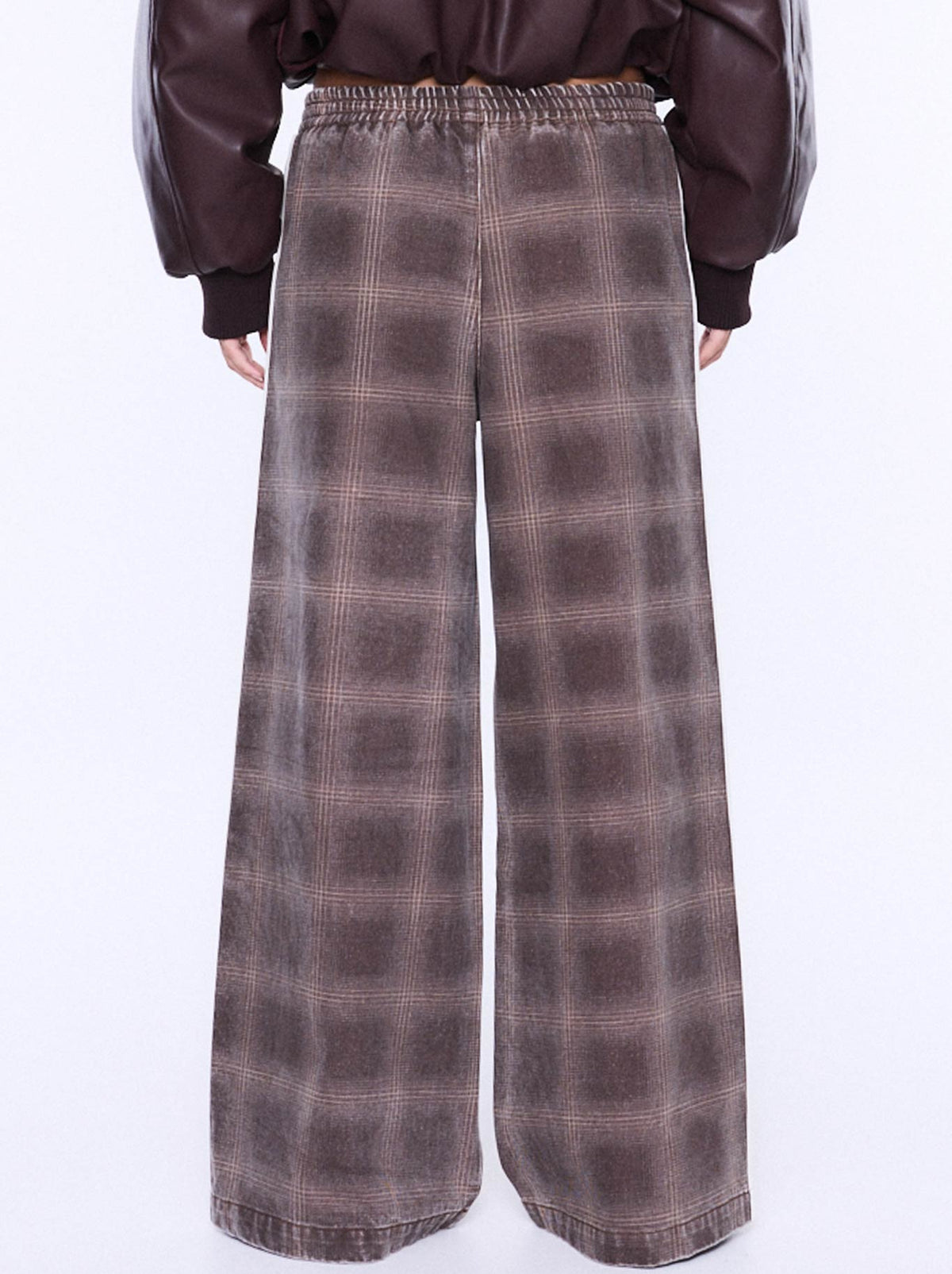 ENA PELLY MYLA WIDE LEG PANT (Burgandy Check)