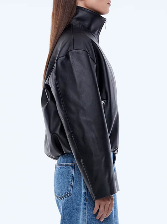 ENA PELLY ROMY LEATHER JACKET (Black)