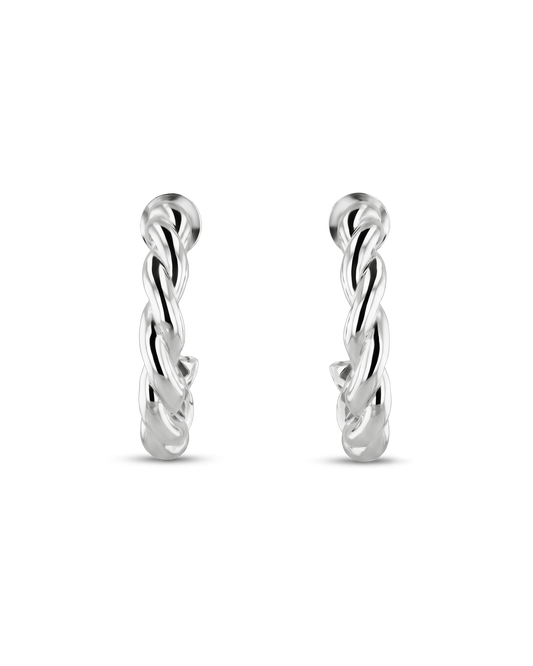 LAVANA Entwine Silver Hoop Earrings
