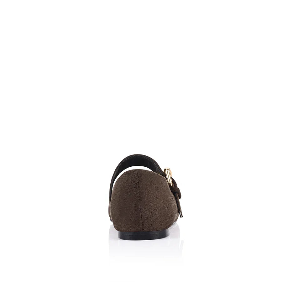 Sass Clothing Europe Mary-Jane Flats (Chocolate Brown Micro)
