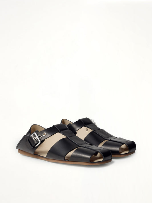 LEMAIRE Fisherman Slip On Sandals (Black)