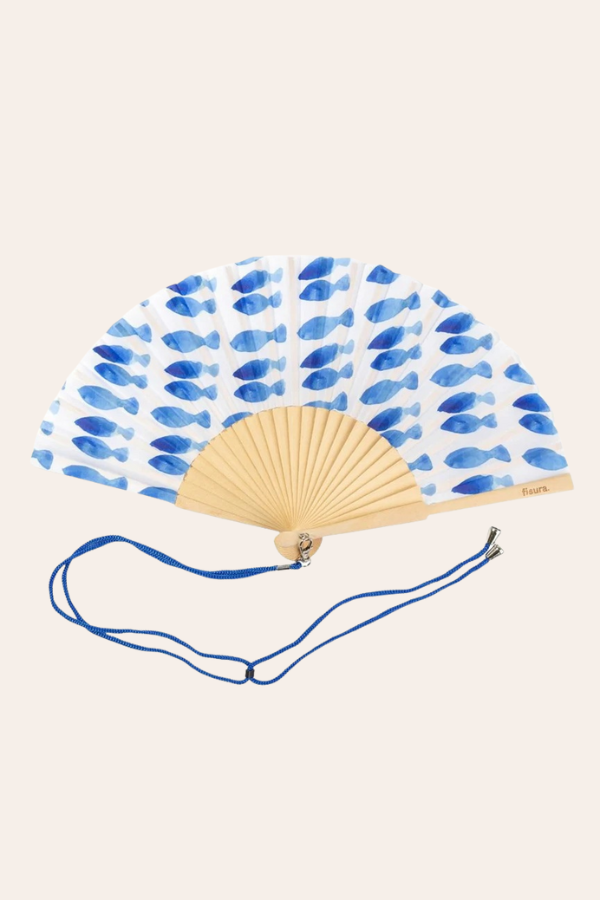 Image of Accessories. Productname: Hand Fan | Fishes in Fishes colour by brand - Kabana