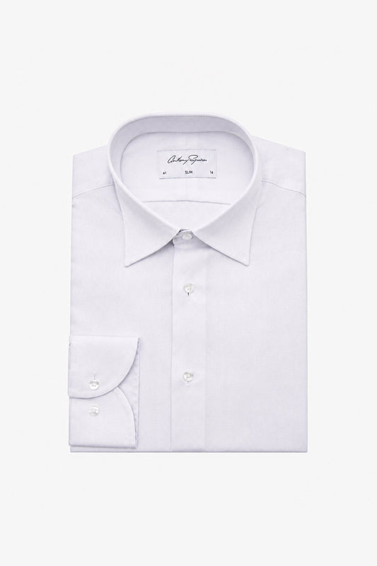 Anthony Squires Onder Formal Shirt Herringbone (White)