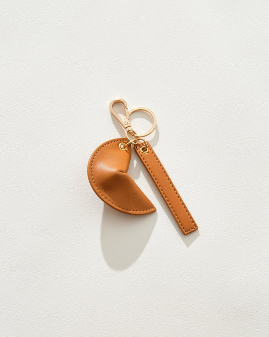 Image of Keychains. Product name - Fortune Cookie Leather Charm in colour by brand - Reliquia Jewellery