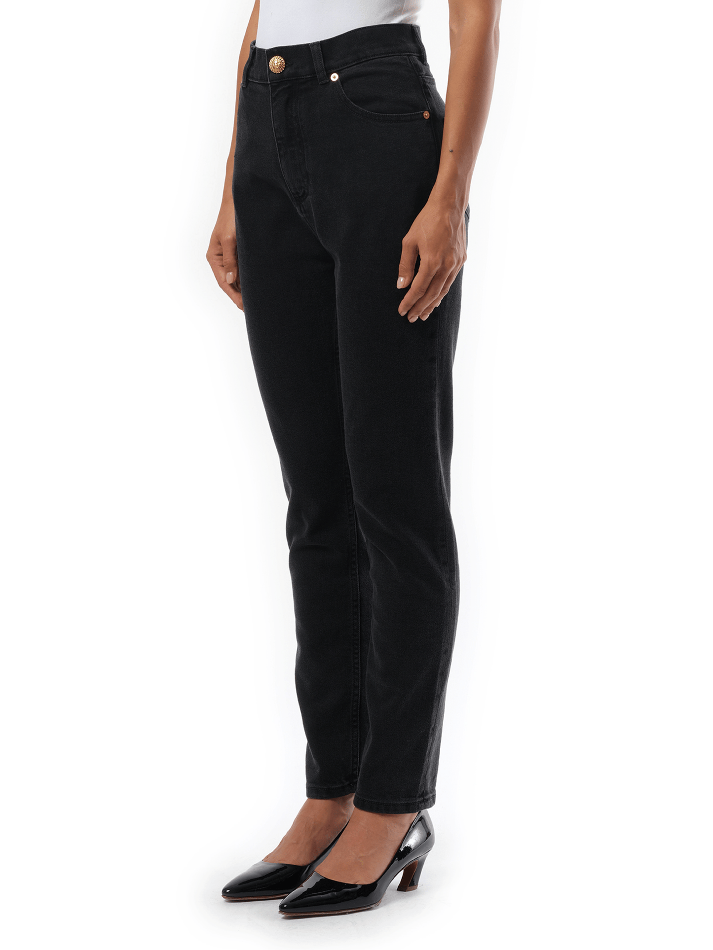 BALMAIN 5 Pockets Slim Black Washed Denim (Black)