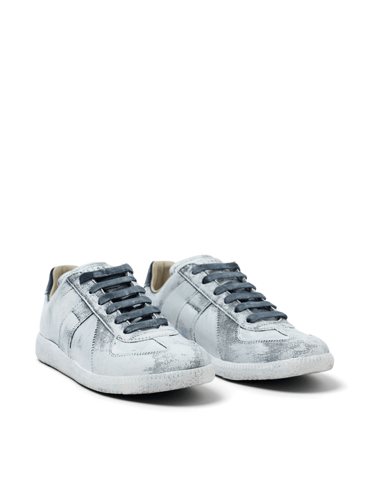 MAISON MARGIELA Replica Painted Leather Sneakers (White Blue)