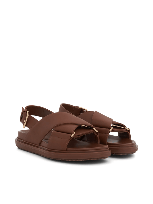 MARNI Fussbett Criscross Sandal (Gold Brown)