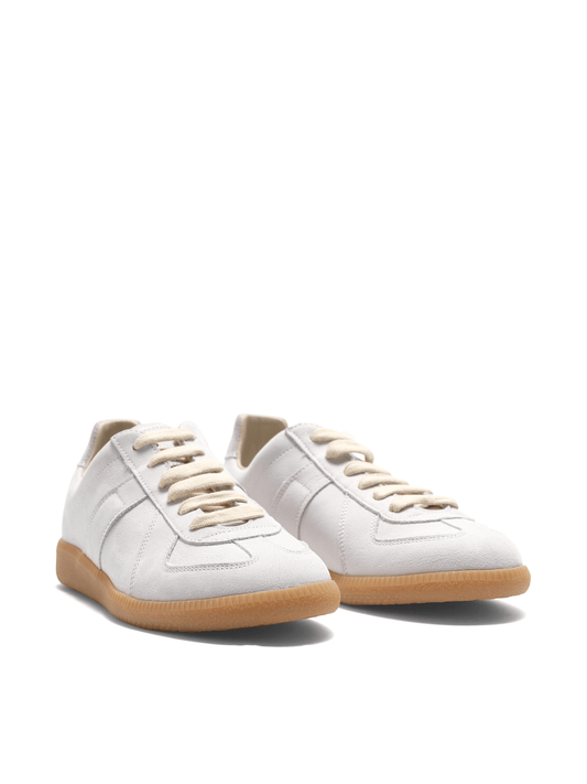 MAISON MARGIELA Women Replica Leather Sneakers (Light Grey)