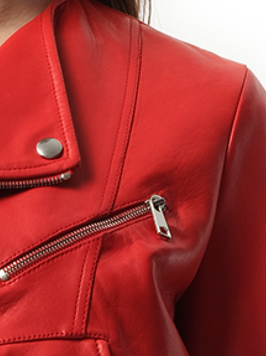 ALEXANDER MCQUEEN Leather Jacket (Red)