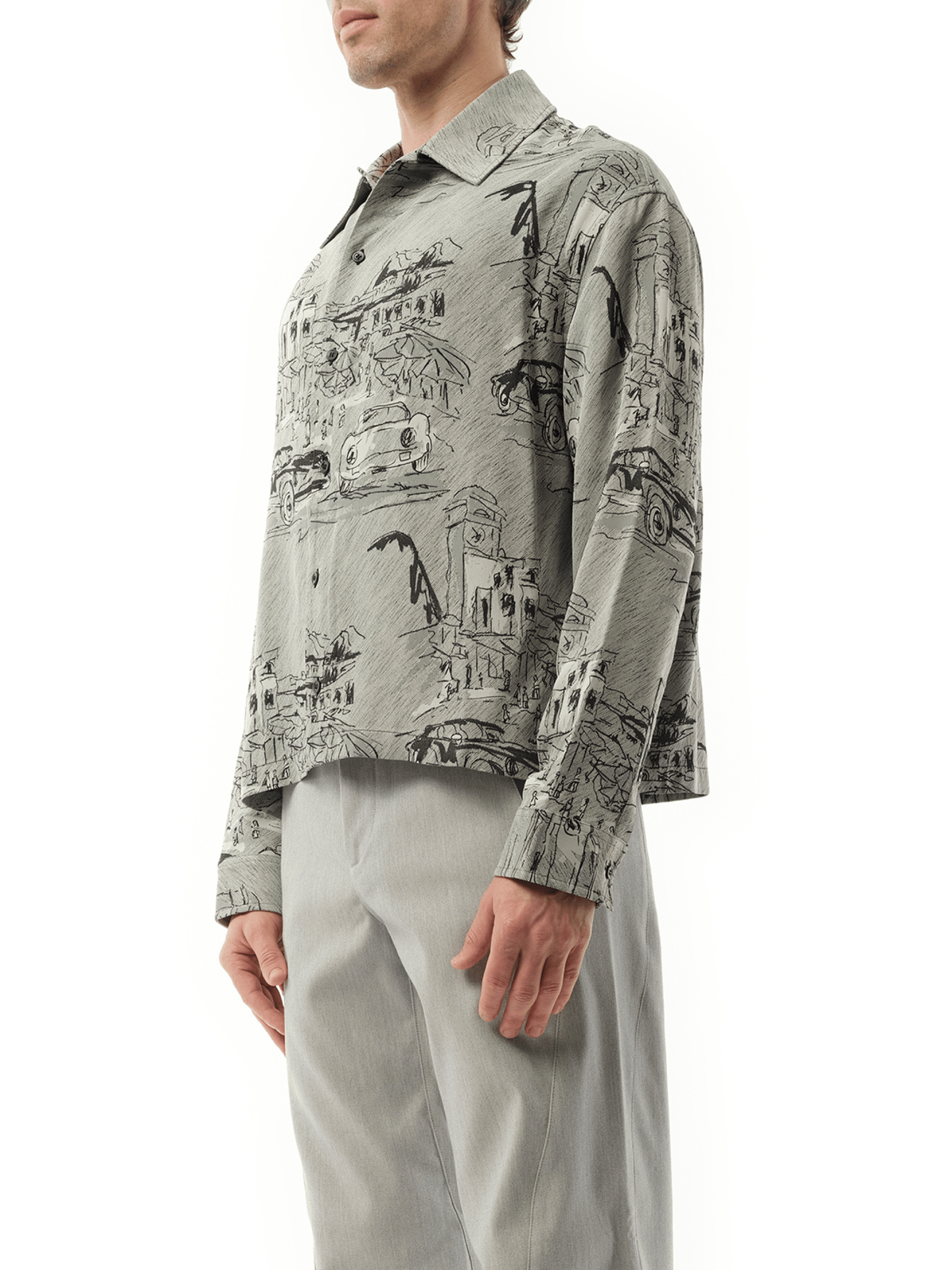 JACQUEMUS La Chemise Corto Capri Cars (Grey)