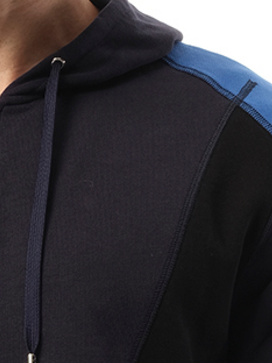 ALEXANDER MCQUEEN Patchwork Hoodie (Navy)