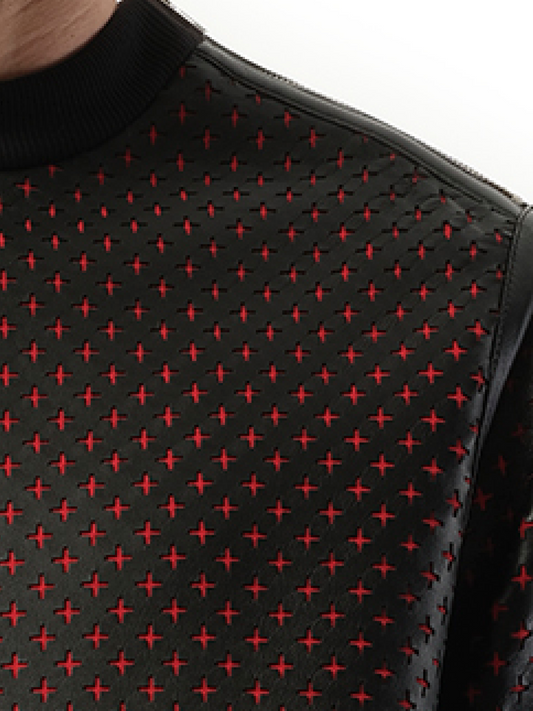 GIVENCHY Leather Sweatshirt (Black)