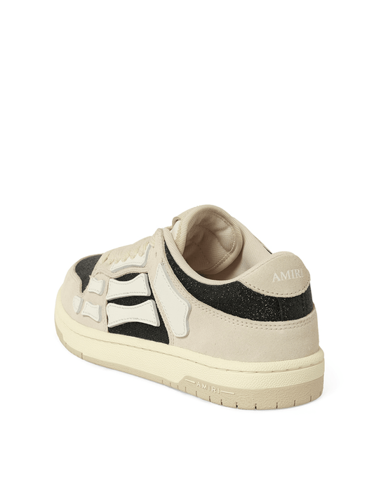 AMIRI Glitter Suede Skeleton Sneaker (Birch Black)