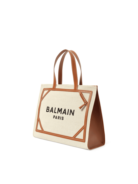 BALMAIN B-Army Medium Canvas Shopper Bag (Natural)