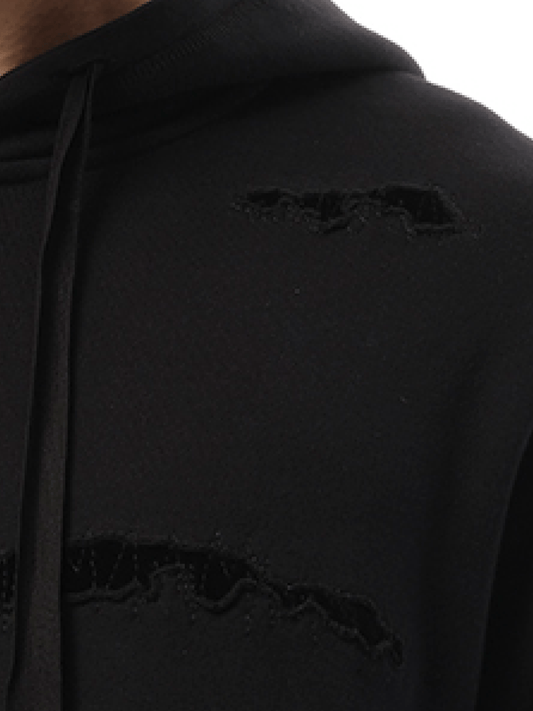 ALEXANDER MCQUEEN Shredded Hoodie (Black)