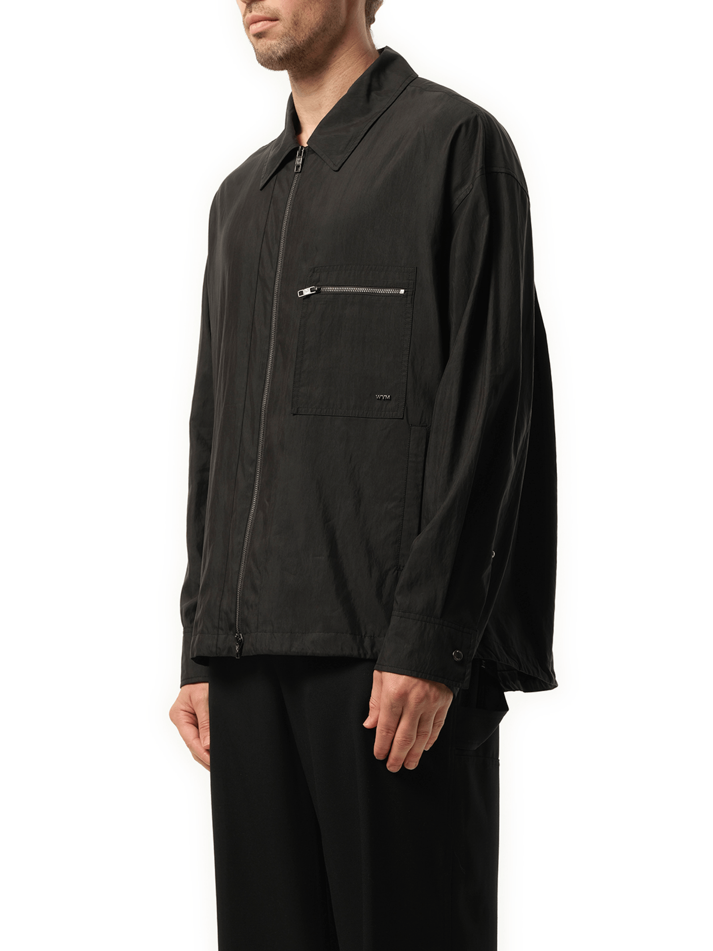WOOYOUNGMI Nylon Zip Shirt (Black)