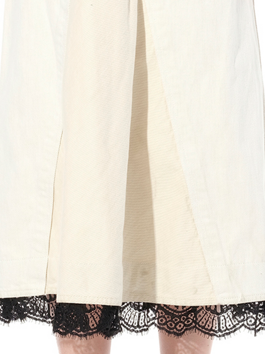 ALEXANDER MCQUEEN Denim Bust Midi Dress (White)