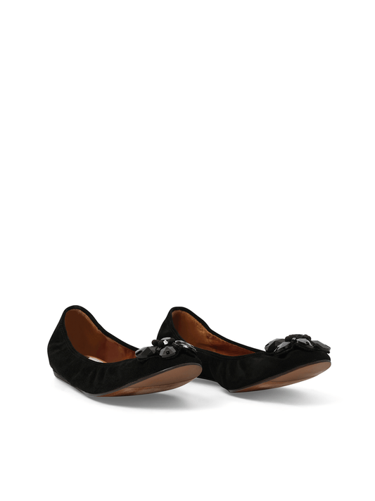LANVIN Embroided Flat Shoes (Black)