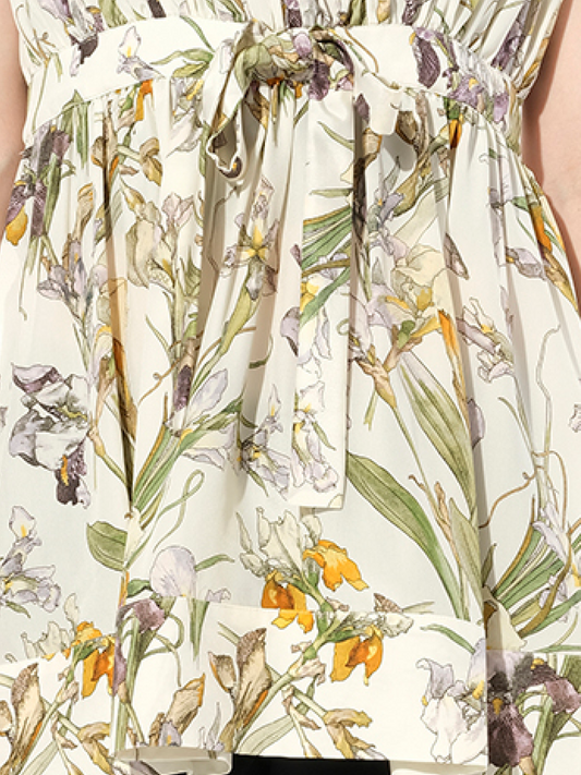 ALEXANDER MCQUEEN Iris Print Dress (Ivory)