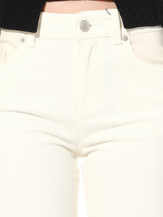 ALEXANDER MCQUEEN Patch Denim Pants (Ecru)