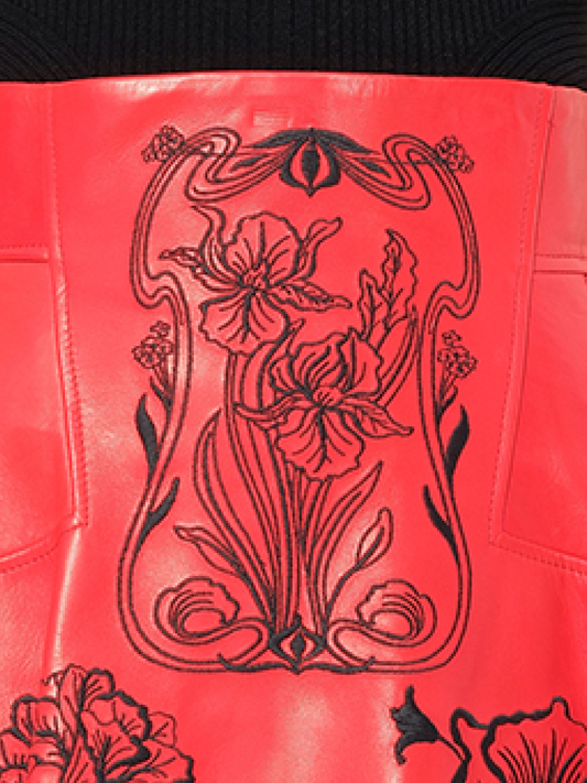 ALEXANDER MCQUEEN Mini Skirt (Red Black)