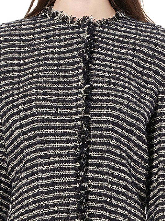 ALEXANDER MCQUEEN Boucle Tweed Jacket (Black Ivory)