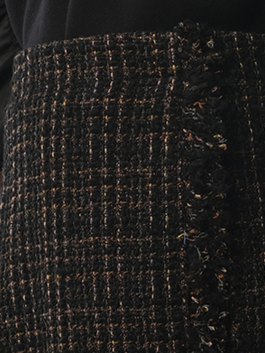 SACAI Tweed Skirt (Black Brown)