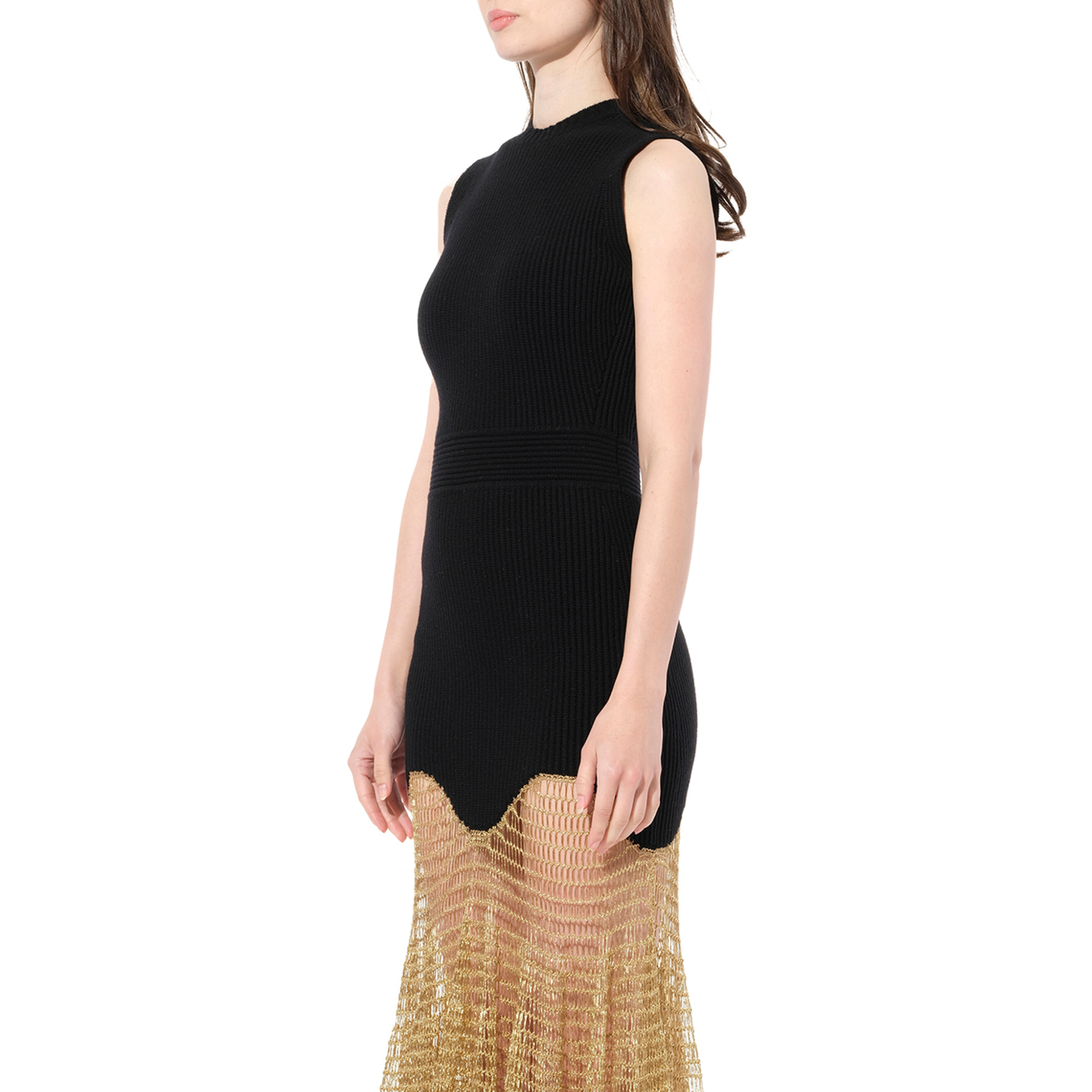 ALEXANDER MCQUEEN Knit Dress (Black/Gold)
