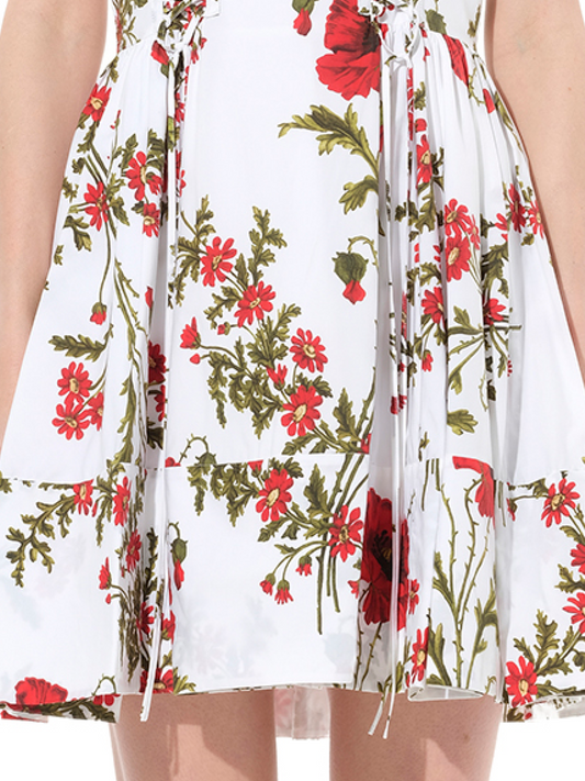 ALEXANDER MCQUEEN Poppy Laced Mini Dress (White)